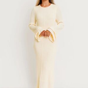 Bump friendly Cream Maxi Dress